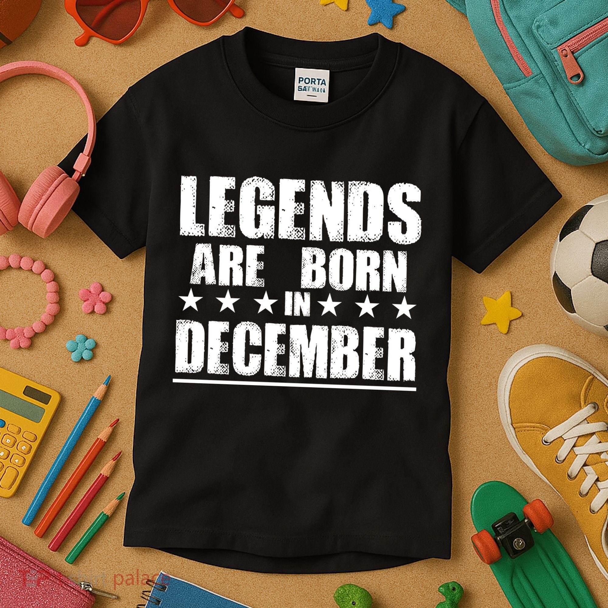 Legends Are Born In December Birthday Kids T-Shirt
