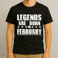 Legends Are Born In February Birthday T-Shirt thumb 3