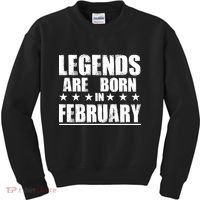 Legends Are Born In February Birthday Kids Sweatshirt thumb 0