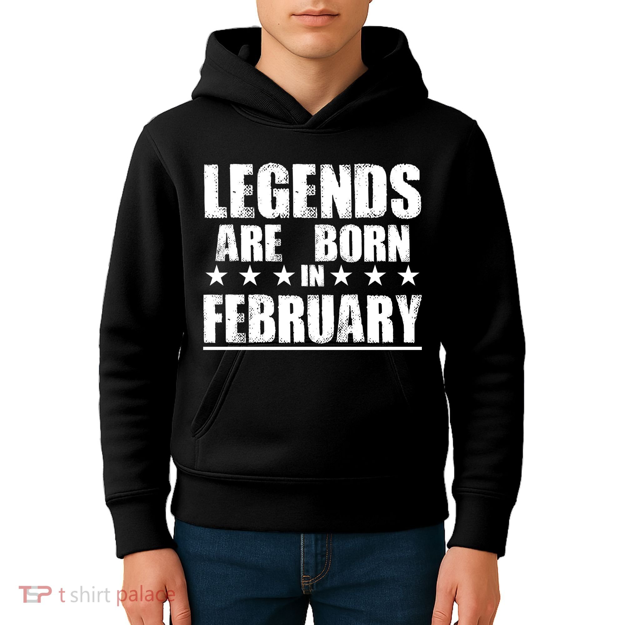 Legends Are Born In February Birthday Kids Hoodie