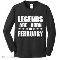 Legends Are Born In February Birthday Kids Long Sleeve Shirt thumb 0