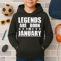 Legends Are Born In January Birthday Kids Hoodie thumb 2