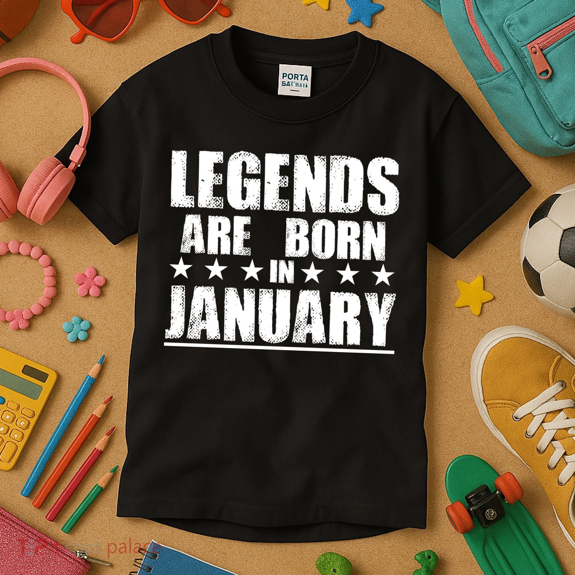 Legends Are Born In January Birthday Kids T-Shirt