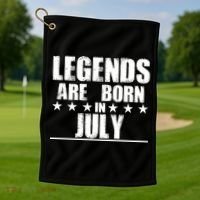 Legends Are Born In July Birthday Golf Towel thumb 1