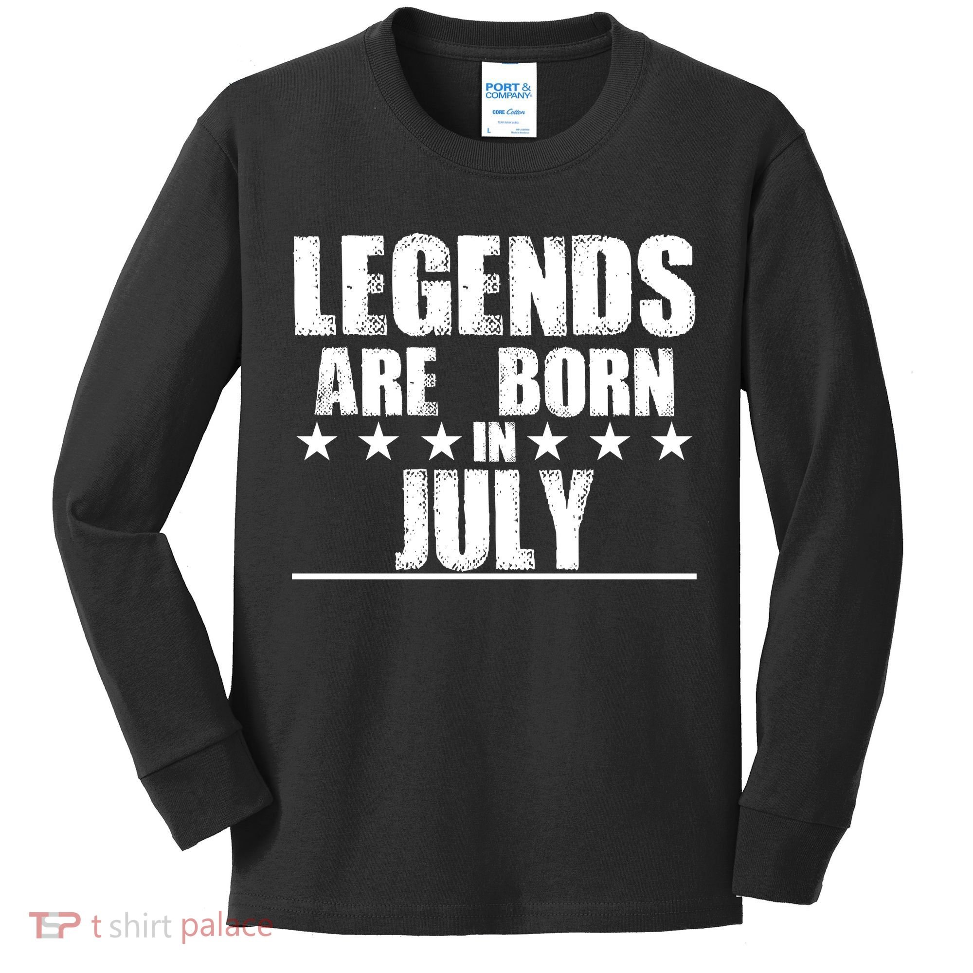 Legends Are Born In July Birthday Kids Long Sleeve Shirt