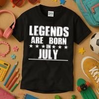 Legends Are Born In July Birthday Kids T-Shirt thumb 3