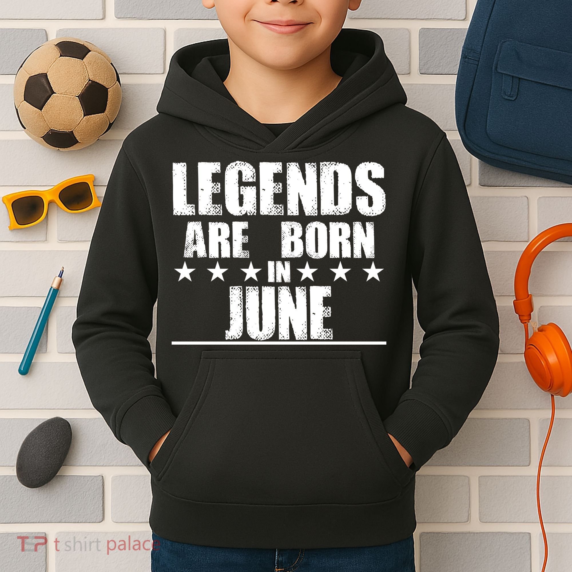 Legends Are Born In June Birthday Kids Hoodie