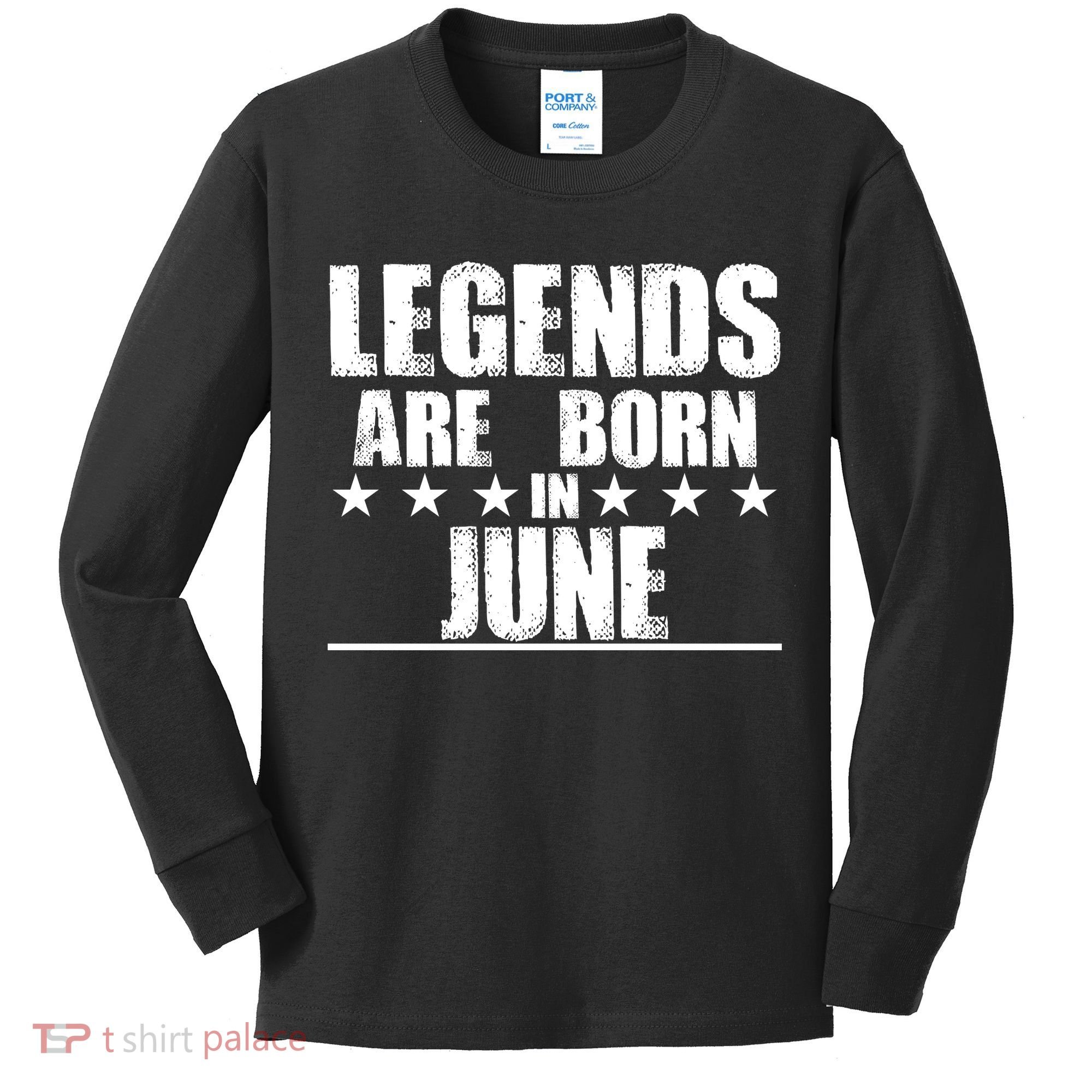 Legends Are Born In June Birthday Kids Long Sleeve Shirt