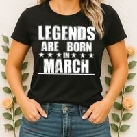 Legends Are Born In March Birthday Women's T-Shirt thumb 2