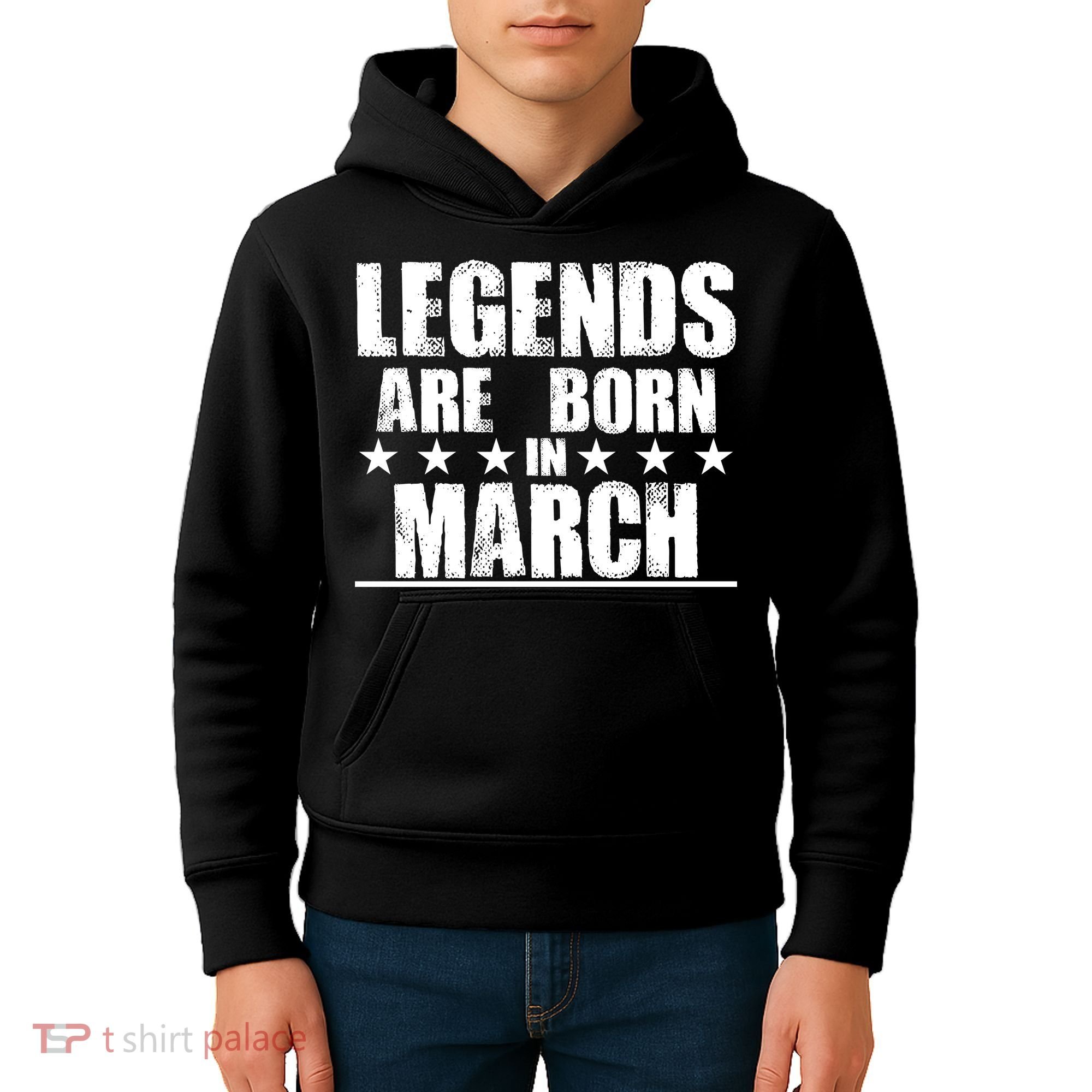 Legends Are Born In March Birthday Kids Hoodie