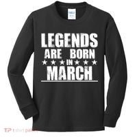Legends Are Born In March Birthday Kids Long Sleeve Shirt thumb 0
