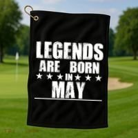 Legends Are Born In May Birthday Golf Towel thumb 1