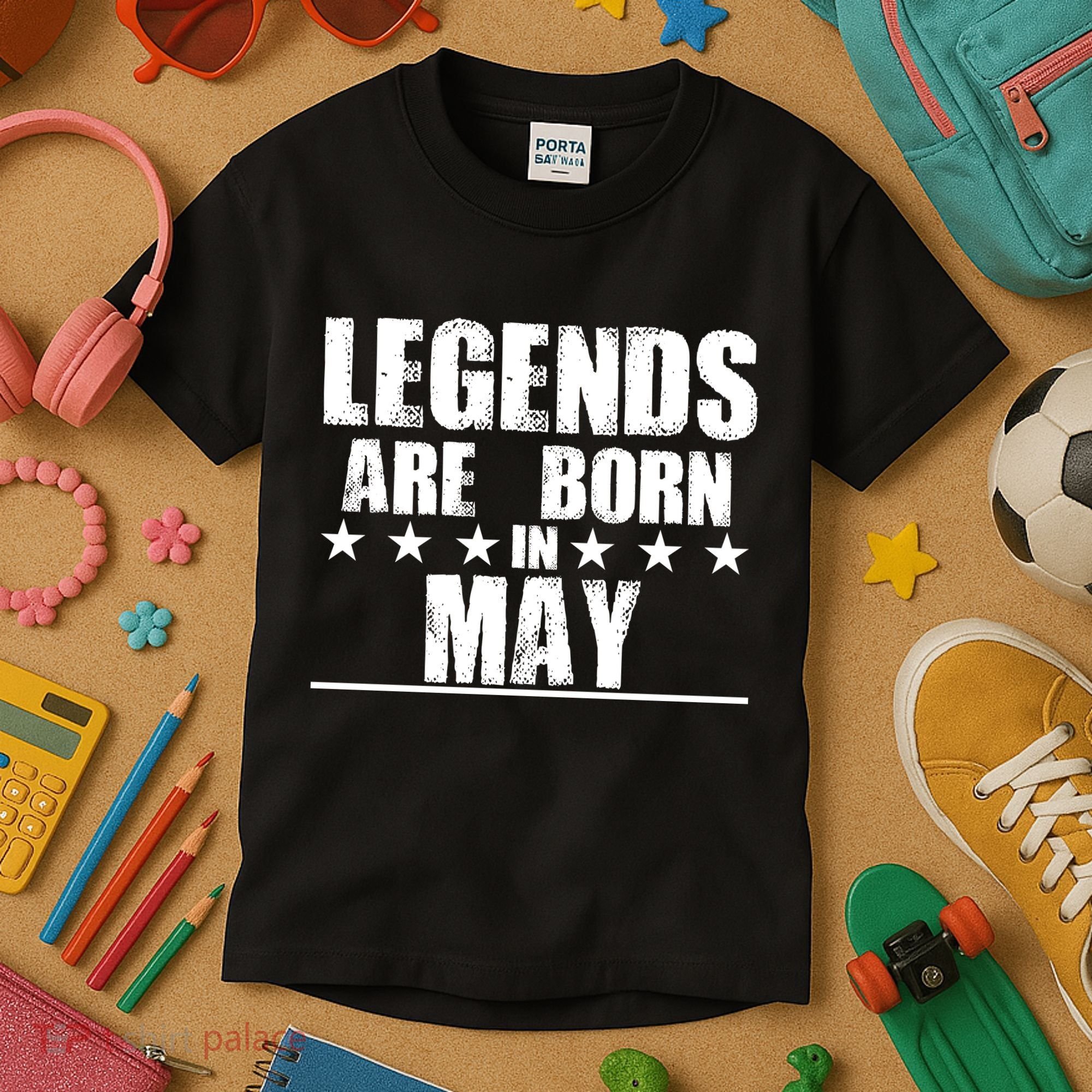 Legends Are Born In May Birthday Kids T-Shirt