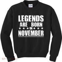 Legends Are Born In November Birthday Kids Sweatshirt thumb 0