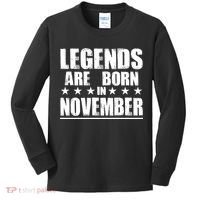 Legends Are Born In November Birthday Kids Long Sleeve Shirt thumb 0