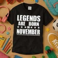 Legends Are Born In November Birthday Kids T-Shirt thumb 3