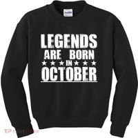 Legends Are Born In October Birthday Kids Sweatshirt thumb 0