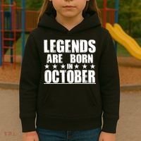 Legends Are Born In October Birthday Kids Hoodie thumb 3