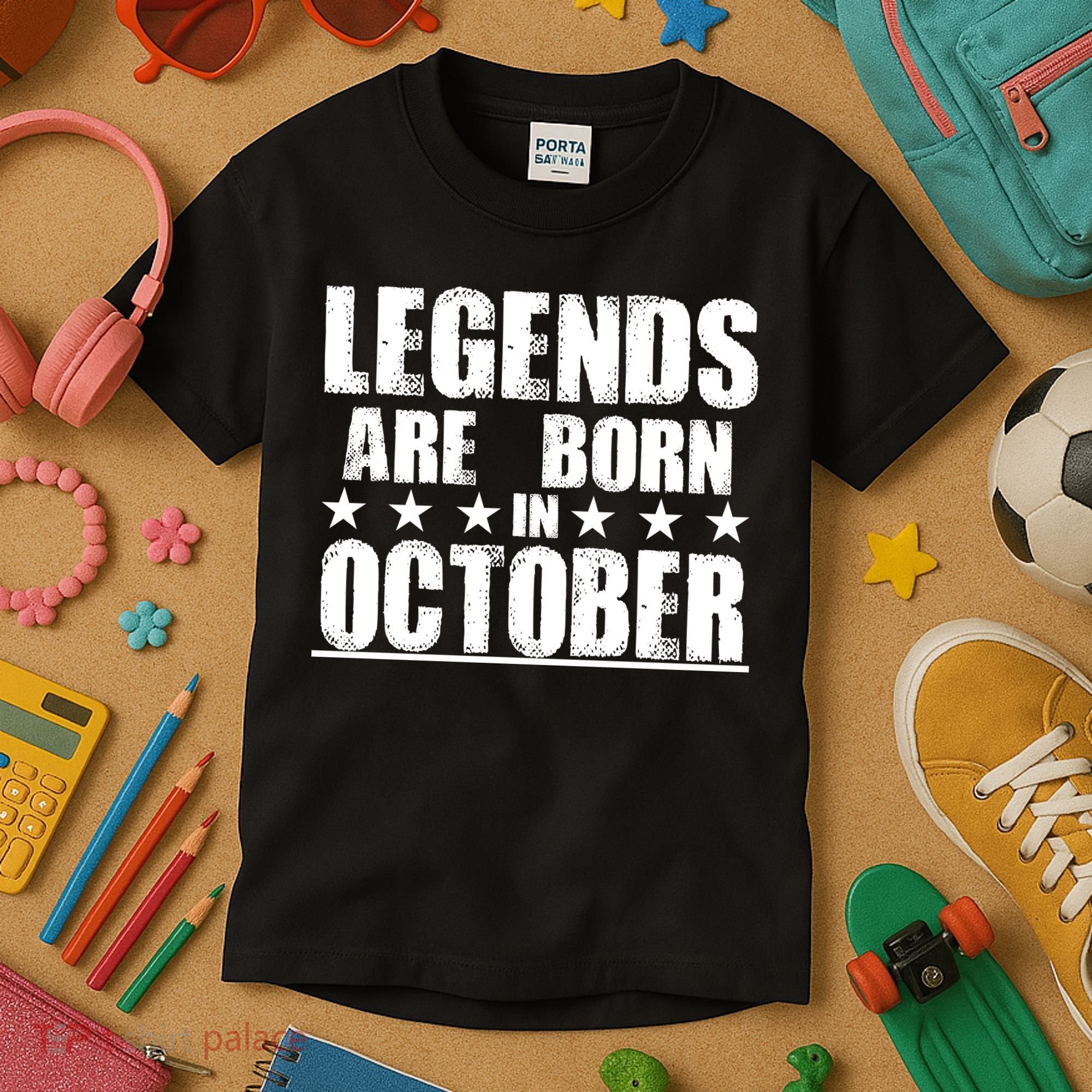 Legends Are Born In October Birthday Kids T-Shirt