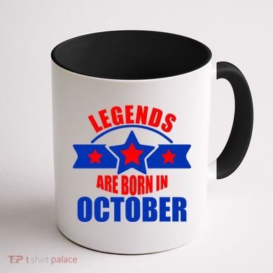Legends Are Born in October Stars Coffee Mug back