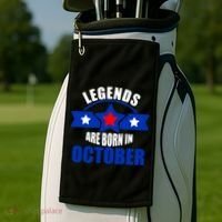 Legends Are Born in October Stars Golf Towel thumb 2