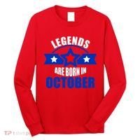 Legends Are Born in October Stars Long Sleeve Shirt thumb 0