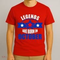 Legends Are Born in October Stars T-Shirt thumb 3
