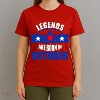 Legends Are Born in October Stars T-Shirt thumb 4