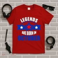 Legends Are Born in October Stars T-Shirt thumb 5