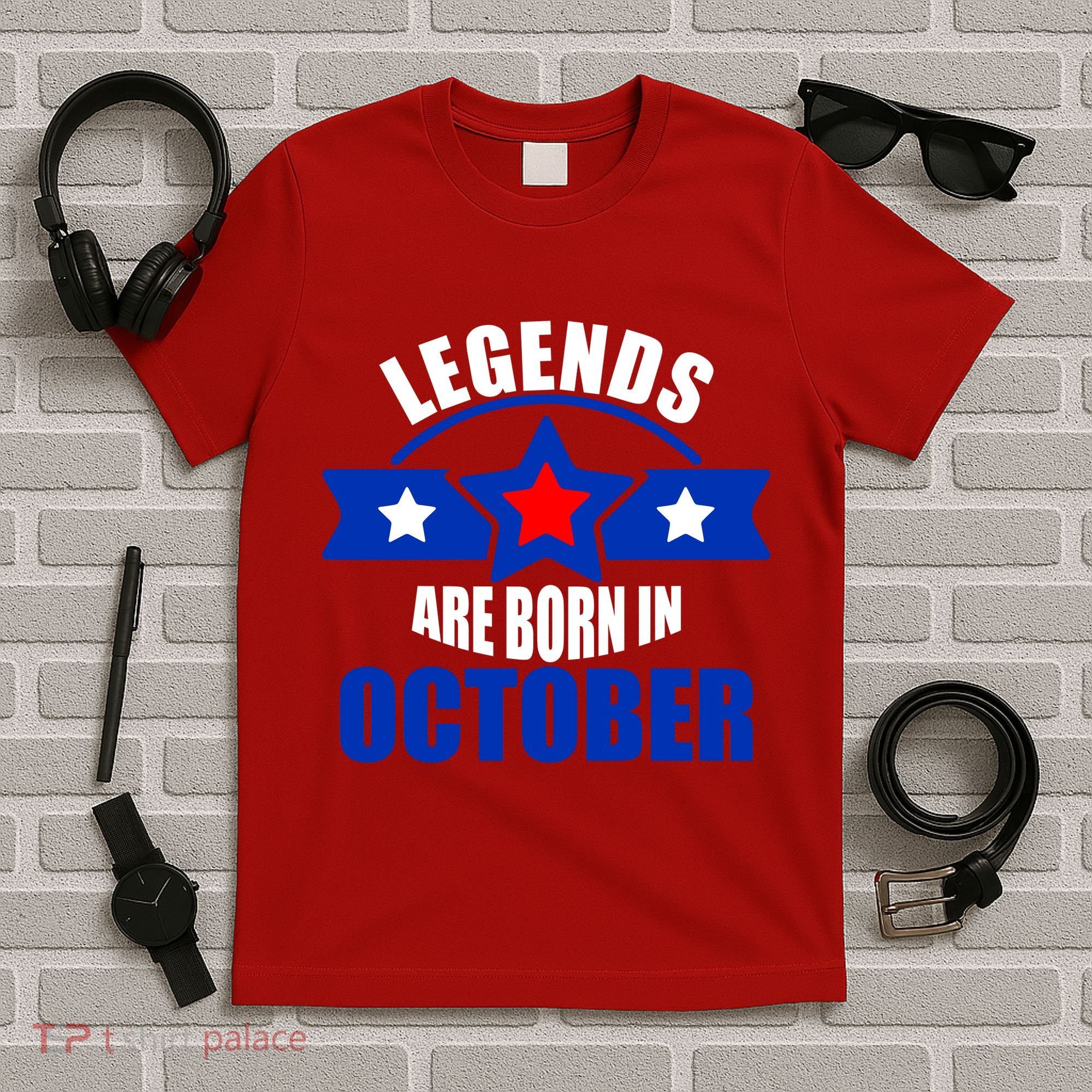 Legends Are Born in October Stars T-Shirt