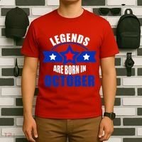 Legends Are Born in October Stars T-Shirt thumb 6