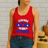 Legends Are Born in October Stars Women's Tank Top thumb 2