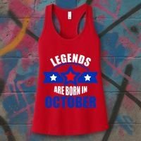 Legends Are Born in October Stars Women's Tank Top thumb 3