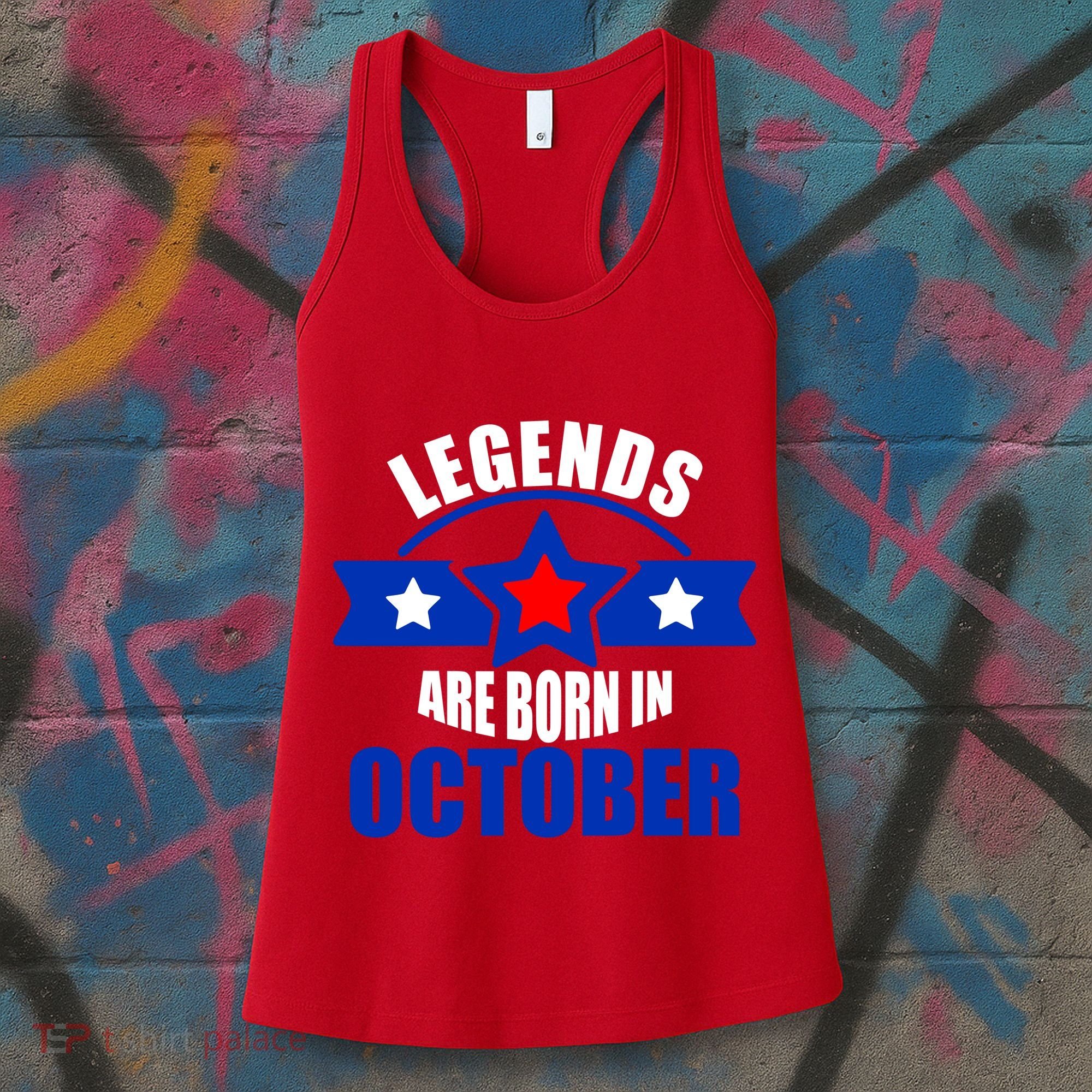 Legends Are Born in October Stars Women's Tank Top