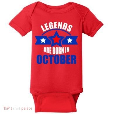 Legends Are Born in October Stars Baby Bodysuit