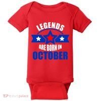 Legends Are Born in October Stars Baby Bodysuit thumb 0