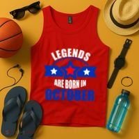 Legends Are Born in October Stars Tank Top thumb 4