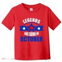 Legends Are Born in October Stars Toddler T-Shirt thumb 0