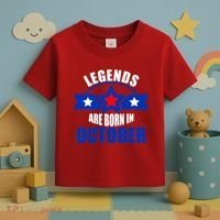 Legends Are Born in October Stars Toddler T-Shirt thumb 3