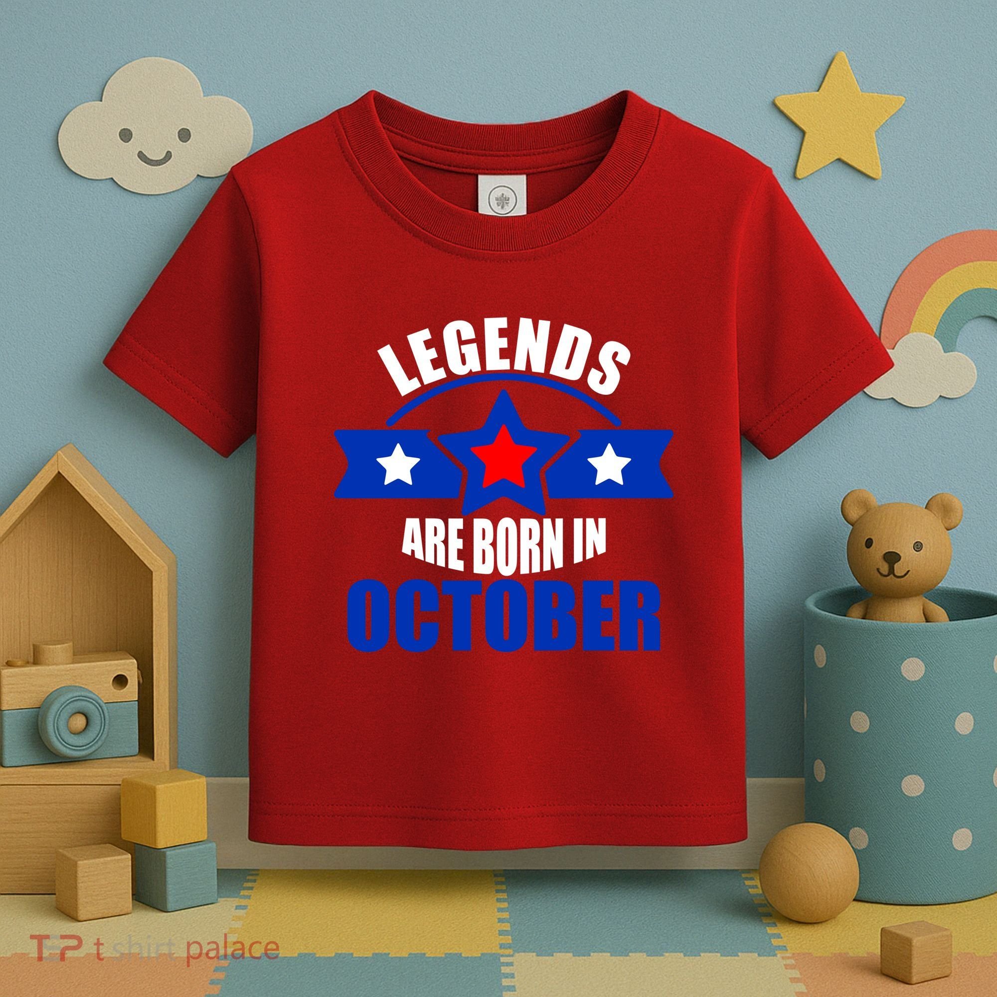 Legends Are Born in October Stars Toddler T-Shirt