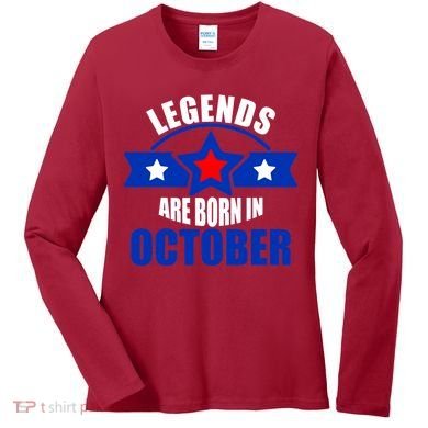 Legends Are Born in October Stars Women's Long Sleeve Shirt