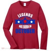 Legends Are Born in October Stars Women's Long Sleeve Shirt thumb 0