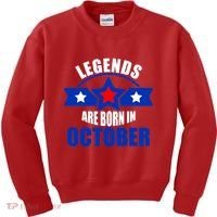 Legends Are Born in October Stars Kids Sweatshirt thumb 0