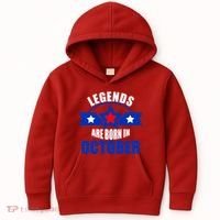 Legends Are Born in October Stars Kids Hoodie thumb 0