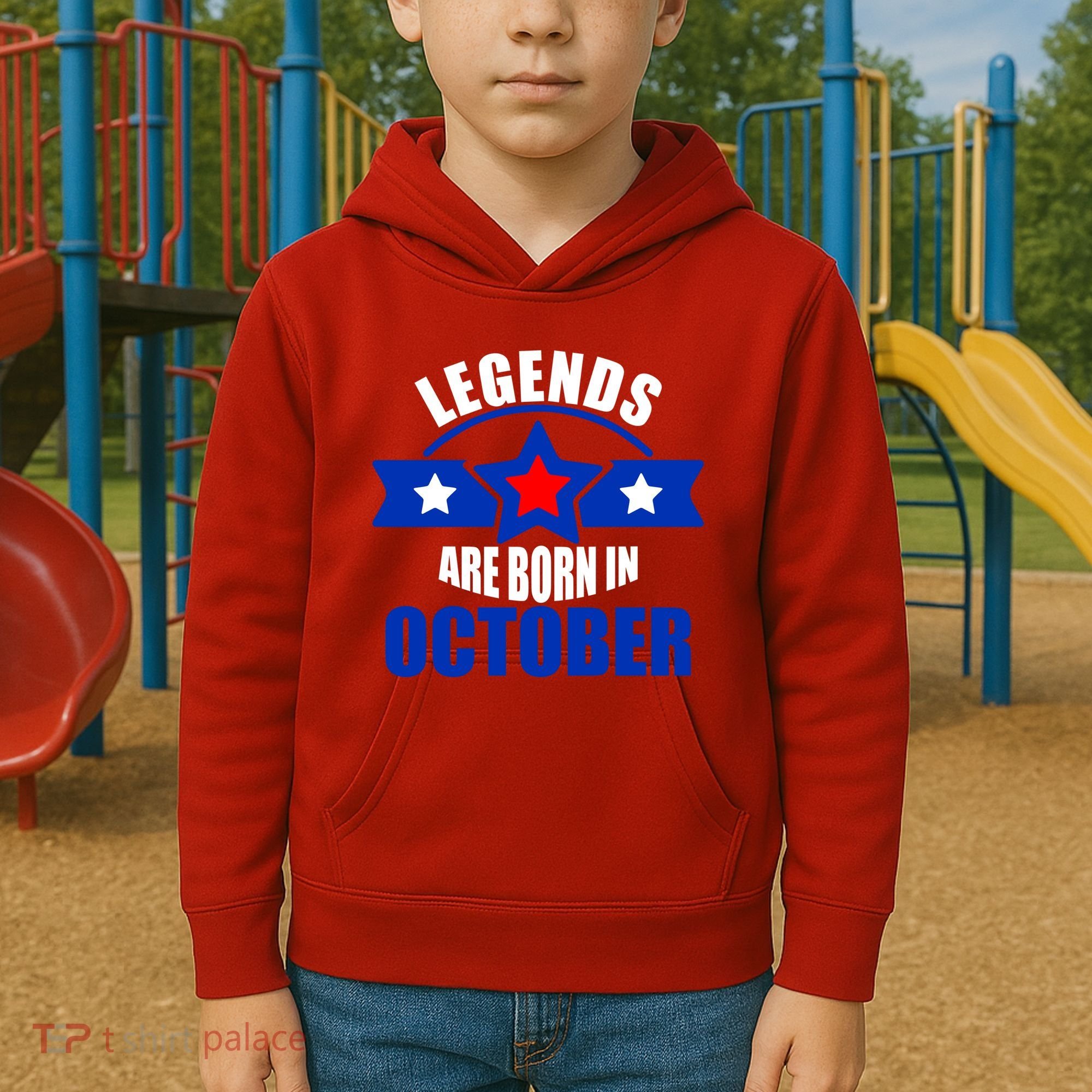Legends Are Born in October Stars Kids Hoodie