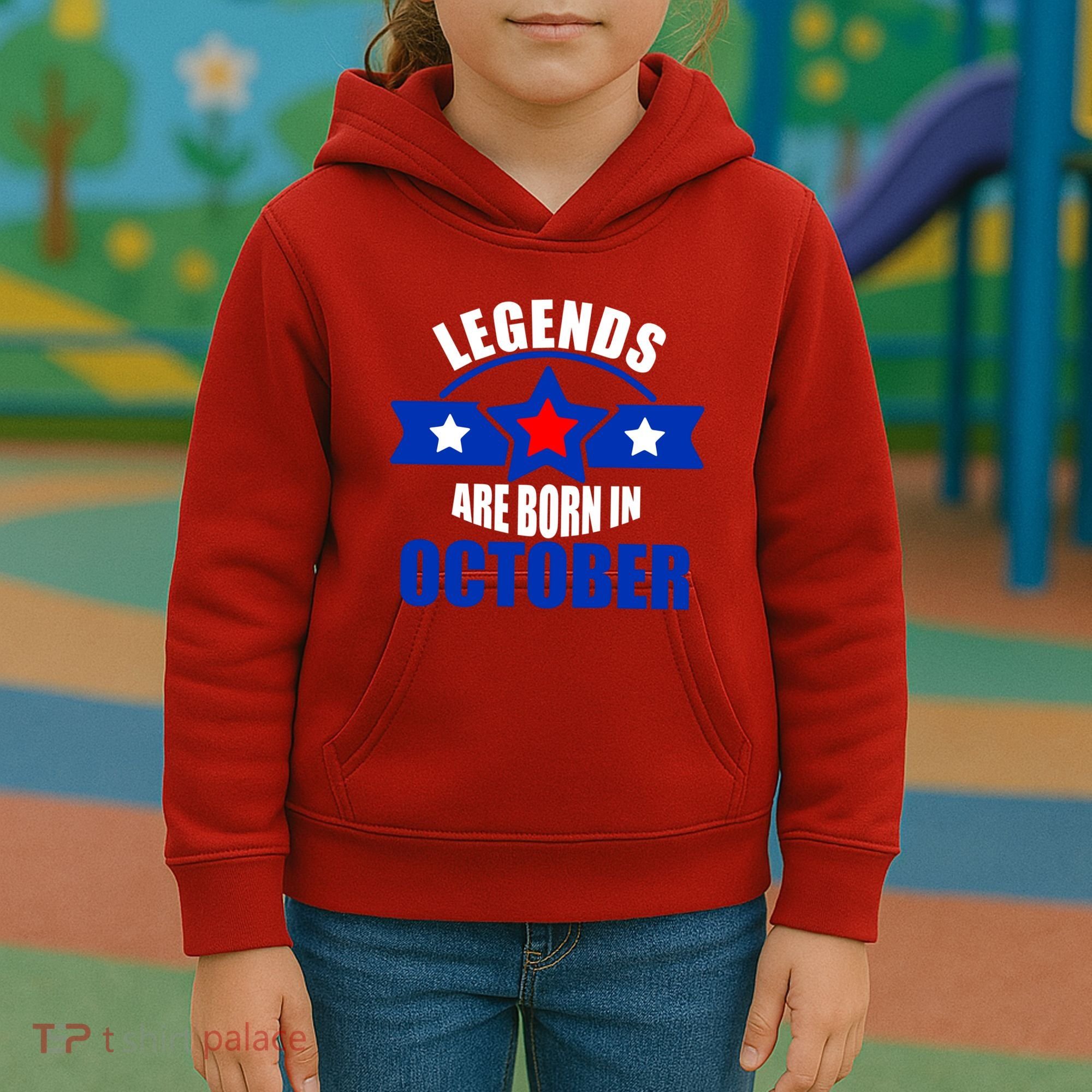 Legends Are Born in October Stars Kids Hoodie