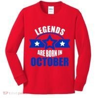 Legends Are Born in October Stars Kids Long Sleeve Shirt thumb 0