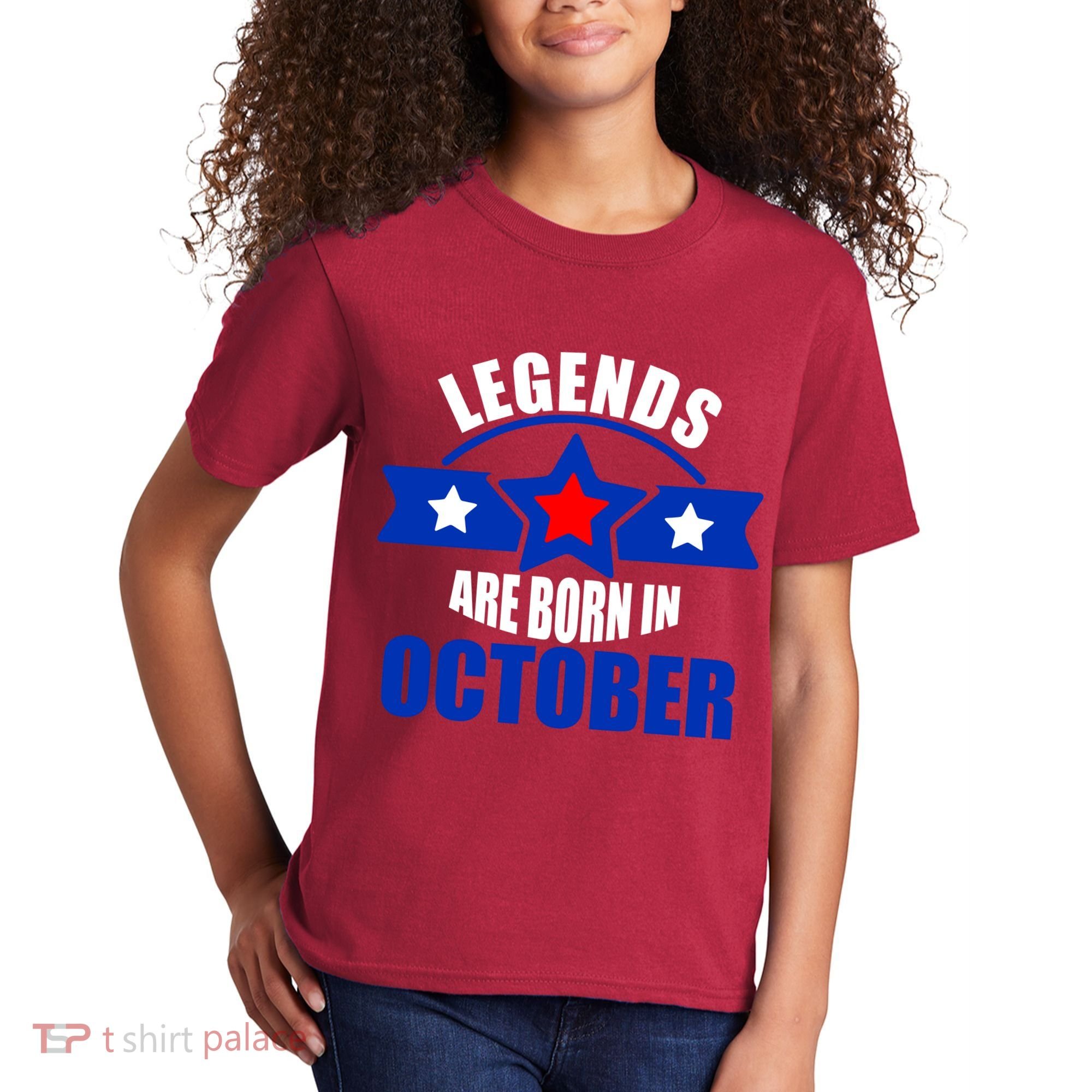Legends Are Born in October Stars Kids T-Shirt