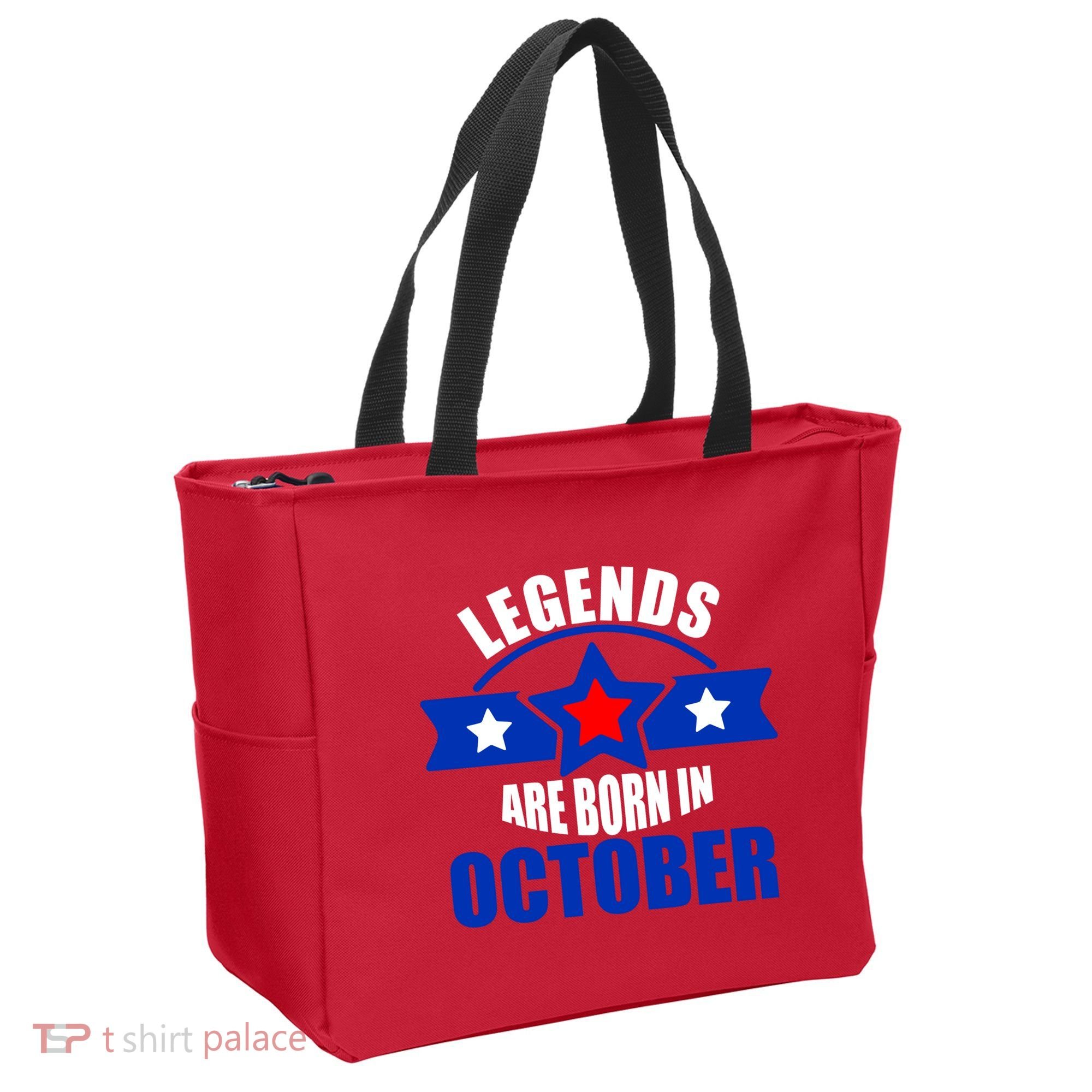 Legends Are Born in October Stars Tote Bag