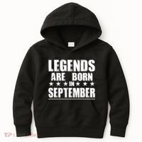 Legends Are Born In September Birthday Kids Hoodie thumb 0